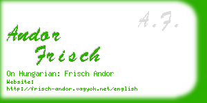 andor frisch business card